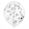 Balões CONFETIS ESTRELAS Prateadas - Conj. 6