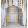 Cortina de Baloes Bege / Azul  Dupla Face 110cm