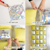 Conj. 4 baloes quadrados Holografico Amarelo Neon