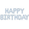 Grinalda Balões Happy Birthday Azul Pastel