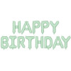 Grinalda Balões Happy Birthday Verde Pastel