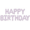 Grinalda Balões Happy Birthday Lilás Pastel
