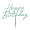 Topo Happy Birthday Verde Claro Acrílico