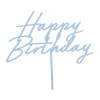 Topo Happy Birthday Azul Claro Acrílico
