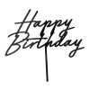 Topo Happy Birthday Preto Acrílico