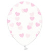 6 Balões Corações Rosa Impressos