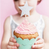 Toppers Estrelas Glitter Prata