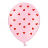 6 Balões Corações Rosa Impressos