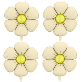 Conj. 4 Balões Flor Creme 65cm