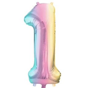 BALÃO #1 RAINBOW 86CM