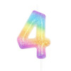 Vela Nº4 Glitter Rainbow