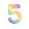 Vela Nº5 Glitter Rainbow