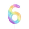 Vela Nº6 Glitter Rainbow