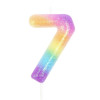 Vela Nº7 Glitter Rainbow