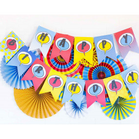 Grinalda Super Heróis Happy Birthday