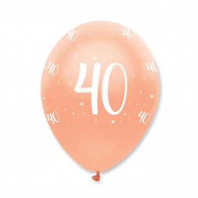 Balões Rosegold 40 Anos - Conj. 6