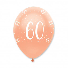 Balões Rosegold 60 Anos - Conj. 6