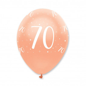 Balões Rosegold 70 Anos - Conj. 6