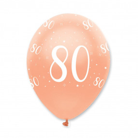Balões Rosegold 80 Anos - Conj. 6