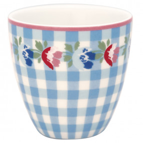 Greengate Mini Latte Cup Viola Check Pale Blue