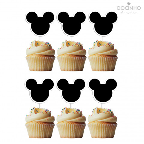 6 Toppers Cabeça Mickey