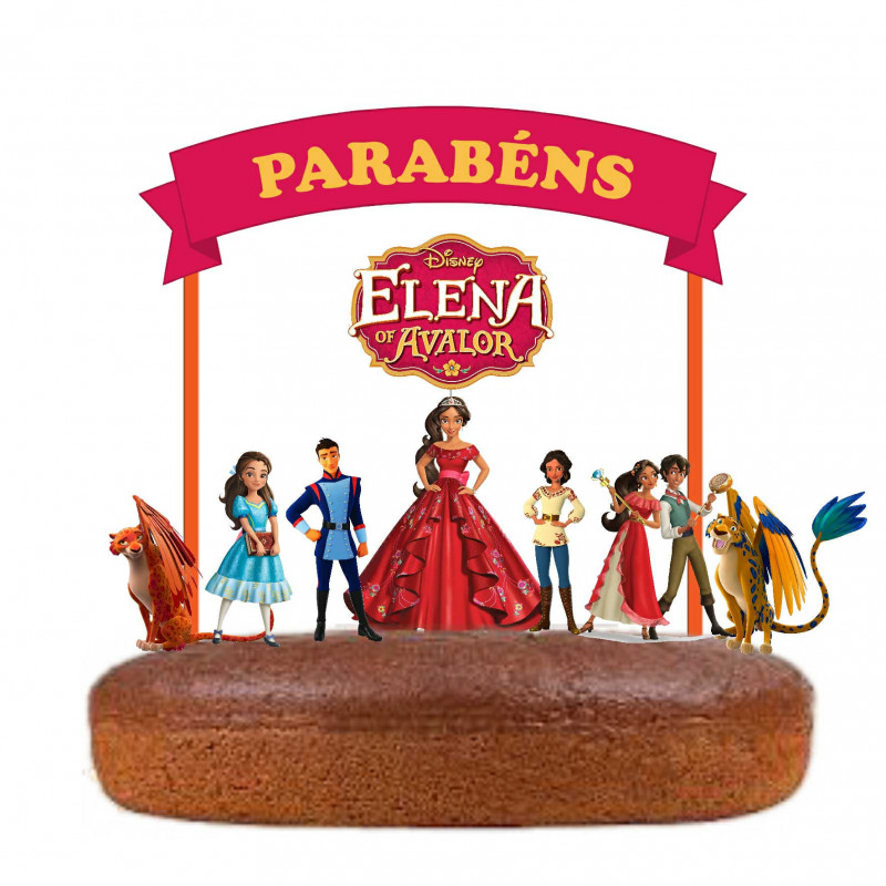 Topo de Bolo Princesas Disney Parabéns