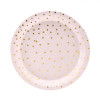Pratos Rosa Bolinhas Gold