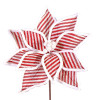 Flor Decorativa Riscas Vermelho e branco