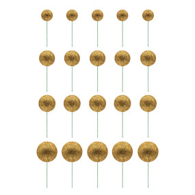Toppers Bolas Glitter Ouro - conj.20