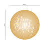 Aplique Ouro Redondo "Happy Birthday"