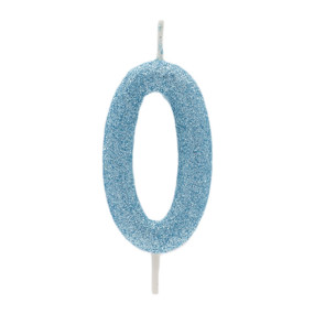Vela 0 Azul Bebé Glitter