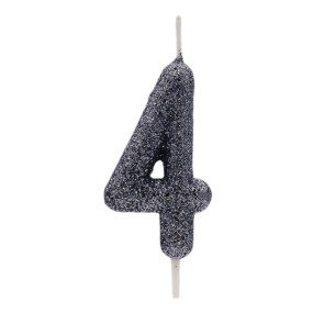 Vela 4 Preto Glitter