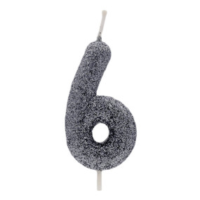 Vela 6 Preto Glitter