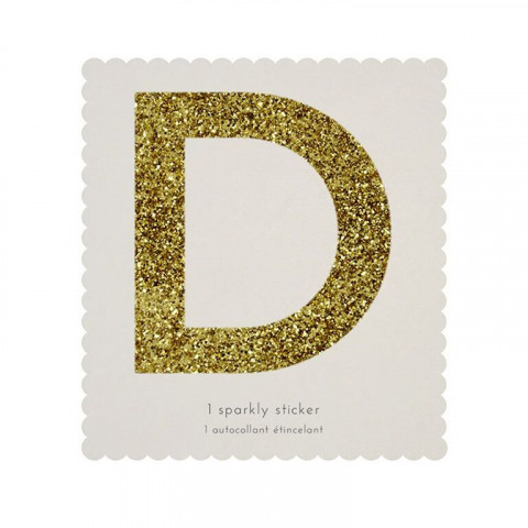 Letra Autocolante Glitter - D