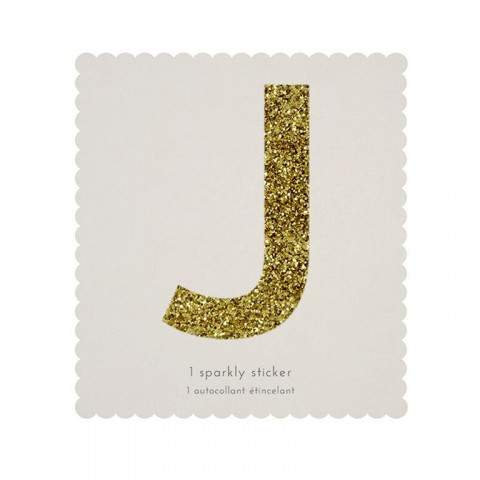 Letra Autocolante Glitter - J