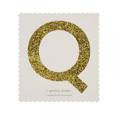 Letra Autocolante Glitter - Q
