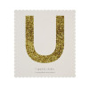 Letra Autocolante Glitter - U