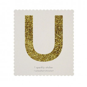 Letra Autocolante Glitter - U