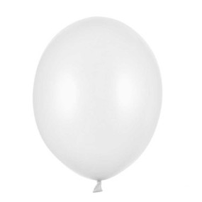 100 Balões Branco Metálico 23cm