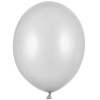 100 Balões Latex Prateado Neve Metálico 27cm