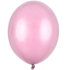 10 Balões Rosa Metálicos 30cm
