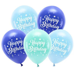 Balões Happy Birthday Azul