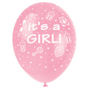 5 Balões It's a girl rosa