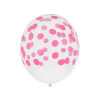 5 Balões Confetis Rosa Forte Impresssos