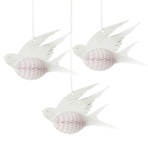 Conj. 3 Pássaros Decorativos