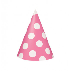 Conj. 8 Chapeus Rosa bolas