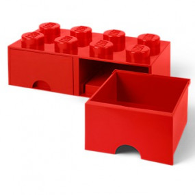 Caixa Lego Vermelha Gavetas Grande