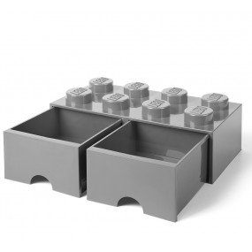 Caixa Lego Gavetas Cinza Grande