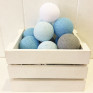 Grinalda Cotton Balls Blue Grey 10 Bolas