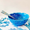 Saladeira Couve Azul Turquesa